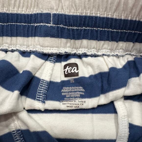 Tea Collection Blue & White Stripe Pom-Pom Shorts - Picture 7 of 8